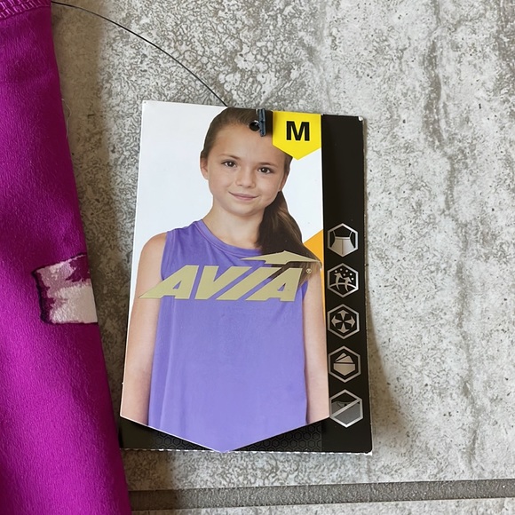 Avia leggings purple with floral design size M(7-8) for girls - Picture 6 of 6